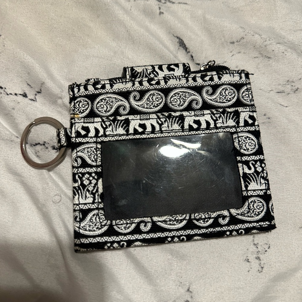 Black and white small elephant print wallet
